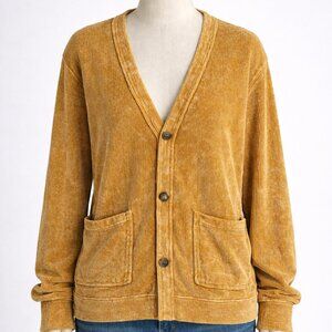 Pilcro Mustard Corduroy Cardigan Size M | 100% Cotton Button Front